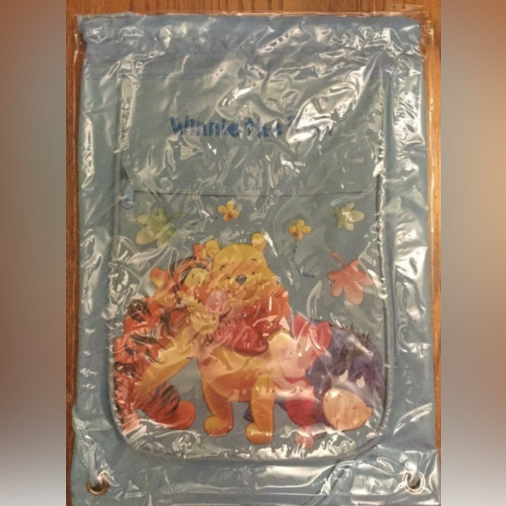 AUCTION PRICE👩🏻‍⚖️ Winnie the Pooh Cinch Backpack with Zipper Pocket - Blue